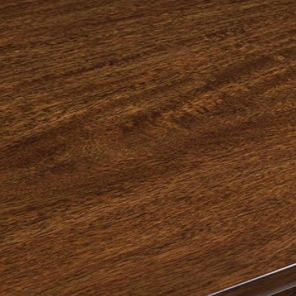 Dela Breakfast Dining Table | 35" Triangular Top | 3 Legs | Medium Brown