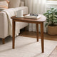 Dela Breakfast Dining Table | 35" Triangular Top | 3 Legs | Medium Brown