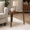 Dela Breakfast Dining Table | 35" Triangular Top | 3 Legs | Medium Brown