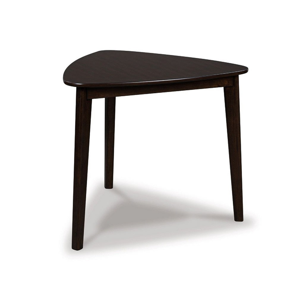 Maly Breakfast Dining Table | 35" Beveled Triangular Top | Merlot Red