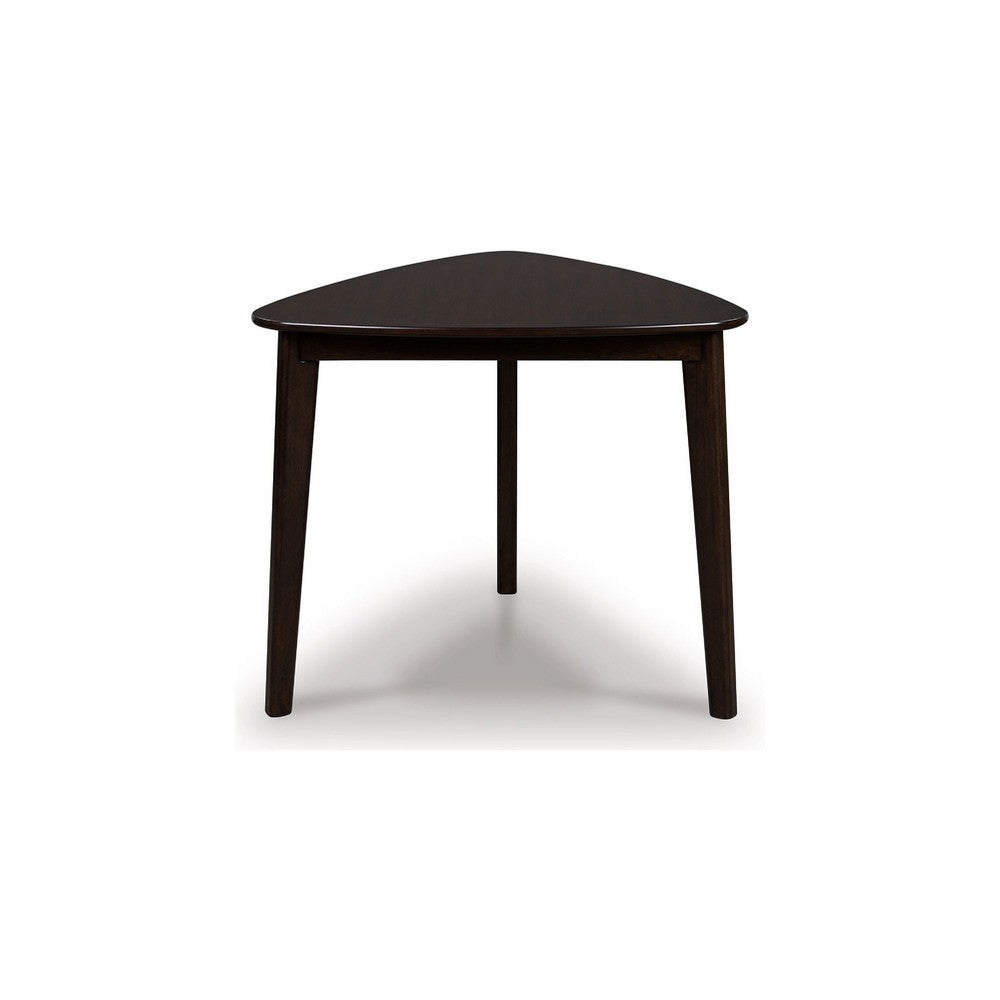 Maly Breakfast Dining Table | 35" Beveled Triangular Top | Merlot Red