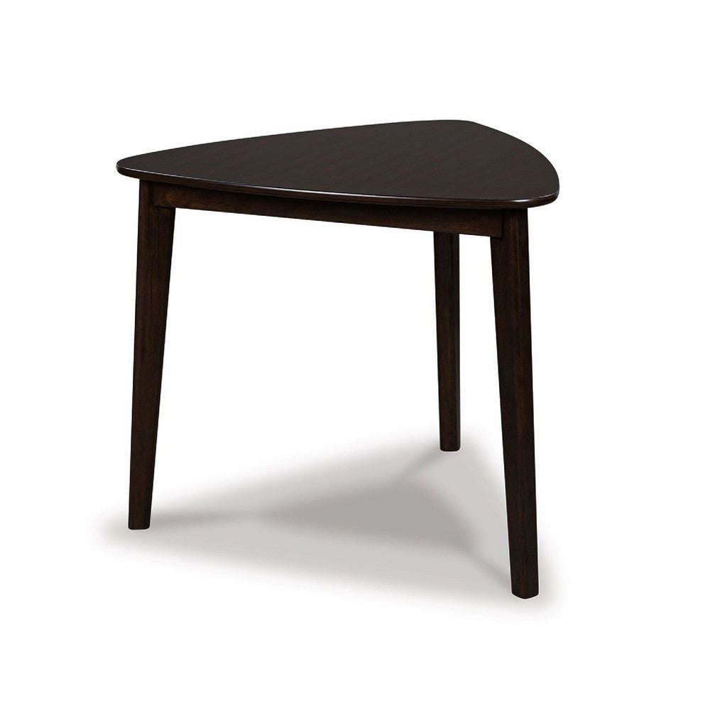 Maly Breakfast Dining Table | 35" Beveled Triangular Top | Merlot Red