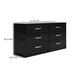 Finny Wide Dresser | 6 Drawers Nickel Handles | Plinth Base | Matte Black