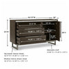 Arka Wide Dresser | Marble Top | 3 Drawers Cabinet w Shelf | Grayish Brown