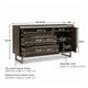 Arka Wide Dresser | Marble Top | 3 Drawers Cabinet w Shelf | Grayish Brown