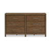 Cabal 6 Drawer Wide Dresser | Aged Pewter Handles | Glazed Light Brown