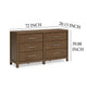 Cabal 6 Drawer Wide Dresser | Aged Pewter Handles | Glazed Light Brown