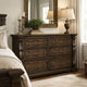 May Classical Wide Dresser | 6 Drawers w Carved Fronts | Dark Brown