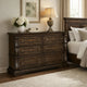 May Classical Wide Dresser | 6 Drawers w Carved Fronts | Dark Brown