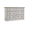Bely Wide Dresser | 6 Drawers w Classic Pilasters | Bronze | White | Brown