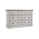 Bely Wide Dresser | 6 Drawers w Classic Pilasters | Bronze | White | Brown
