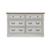 Bely Wide Dresser | 6 Drawers w Classic Pilasters | Bronze | White | Brown