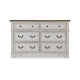 Bely Wide Dresser | 6 Drawers w Classic Pilasters | Bronze | White | Brown