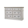 Bely Wide Dresser | 6 Drawers w Classic Pilasters | Bronze | White | Brown