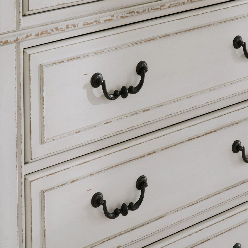 Bely Wide Dresser | 6 Drawers w Classic Pilasters | Bronze | White | Brown
