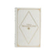 Faux Book Design Storage Boxes Set of 2 | White Faux Leather | Gold Accent
