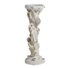 Pillar Candle Holder | Oyster Design 14" Tall Coastal White Polyresin