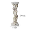 Pillar Candle Holder | Oyster Design 14" Tall Coastal White Polyresin