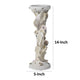 Pillar Candle Holder | Oyster Design 14" Tall Coastal White Polyresin