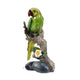 Tropical Bird Macaw Parrot on Branch Figurines, Green Red Blue, 3pc Set