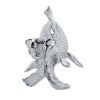 Decorative Fish Figurine | 10" Silver Resin Tabletop Accessory