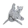 Decorative Fish Figurine | 10" Silver Resin Tabletop Accessory