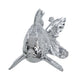 Decorative Fish Figurine | 10" Silver Resin Tabletop Accessory