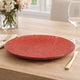 Decorative Tabletop Accent Plate | 20" Red Gold Speckled Finish