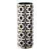 Flower Vase for Tabletop Decor | Geometric Gold & Blue Accent | 16"