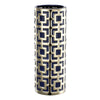 Flower Vase for Tabletop Decor | Geometric Gold & Blue Accent | 16"