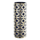 Flower Vase for Tabletop Decor | Geometric Gold & Blue Accent | 16"