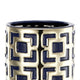 Flower Vase for Tabletop Decor | Geometric Gold & Blue Accent | 16"