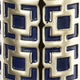 Flower Vase for Tabletop Decor | Geometric Gold & Blue Accent | 16"