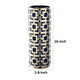 Flower Vase for Tabletop Decor | Geometric Gold & Blue Accent | 16"