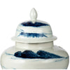 Decorative Ginger Jar with Lid | 17" White & Blue Porcelain