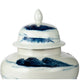 Decorative Ginger Jar with Lid | 17" White & Blue Porcelain