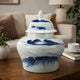 Decorative Ginger Jar with Lid | 17" White & Blue Porcelain