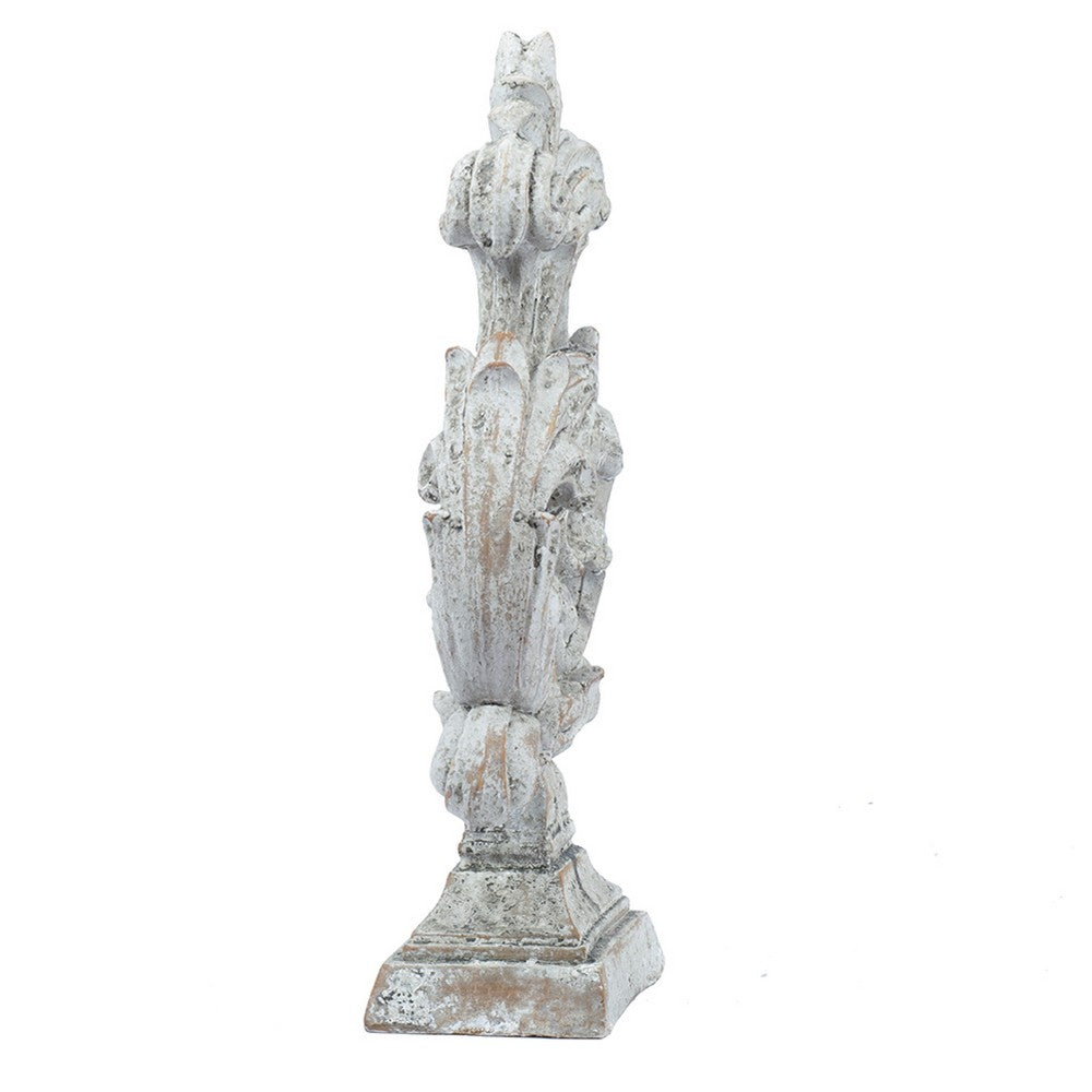 Deki Sculptural Tabletop Decor | Baroque Inspired Crested Arrow | Gray