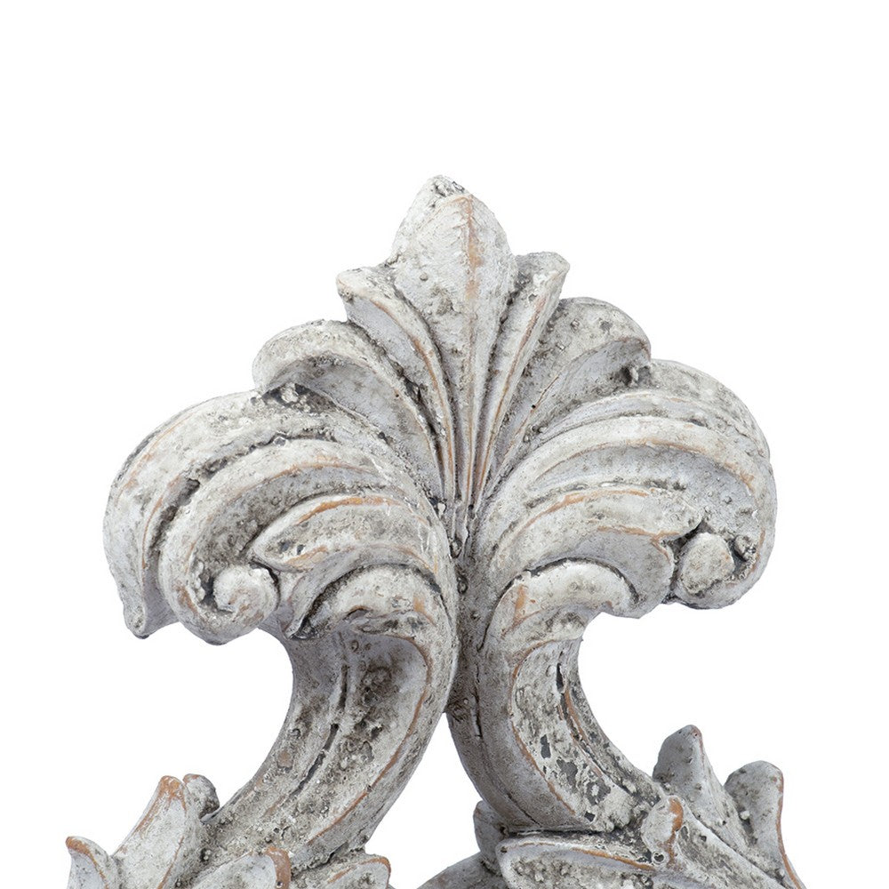Deki Sculptural Tabletop Decor | Baroque Inspired Crested Arrow | Gray