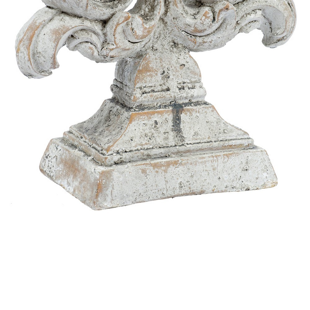 Deki Sculptural Tabletop Decor | Baroque Inspired Crested Arrow | Gray