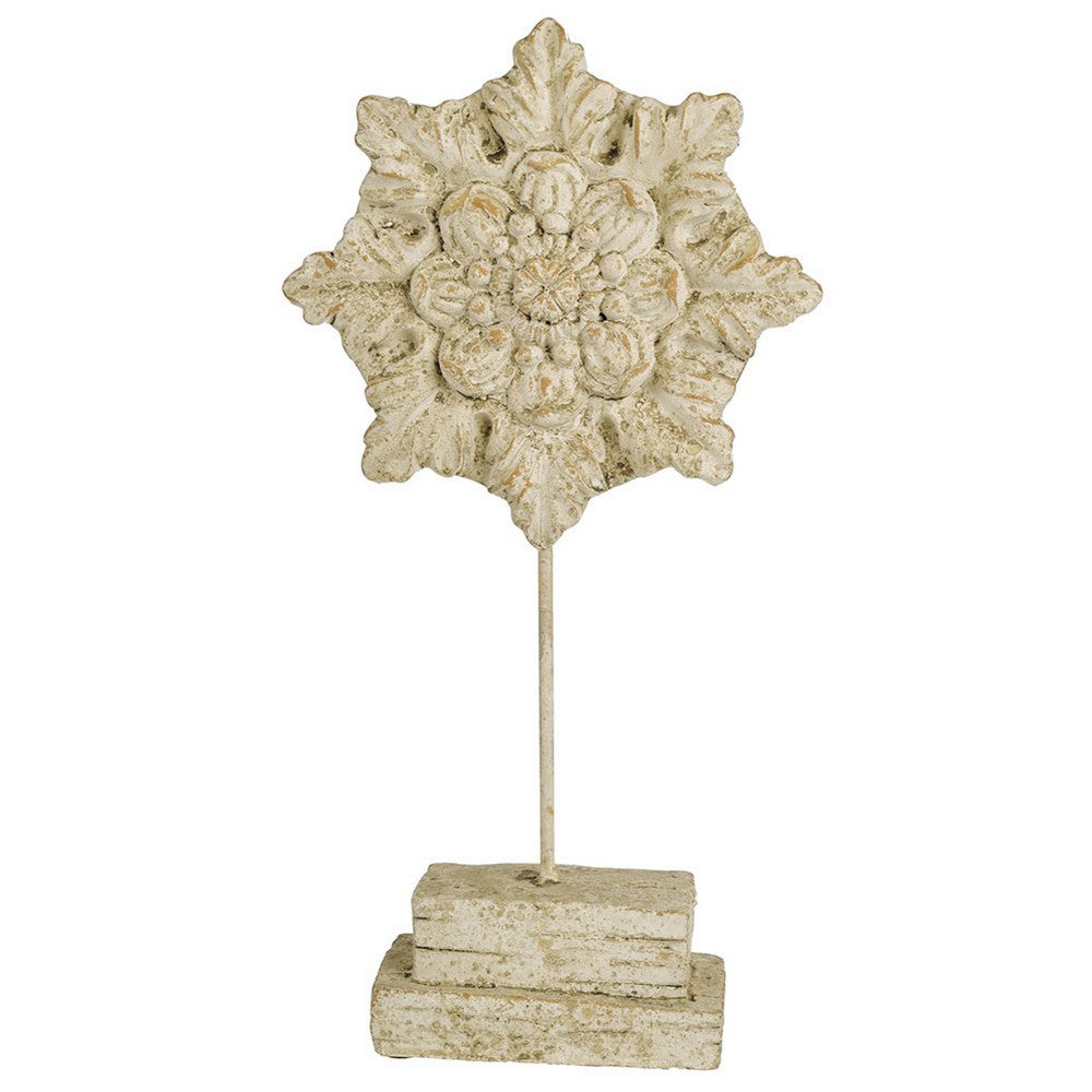 Deki Sculptural Tabletop Decor | Ice Flake Accent Star Shape | Gray