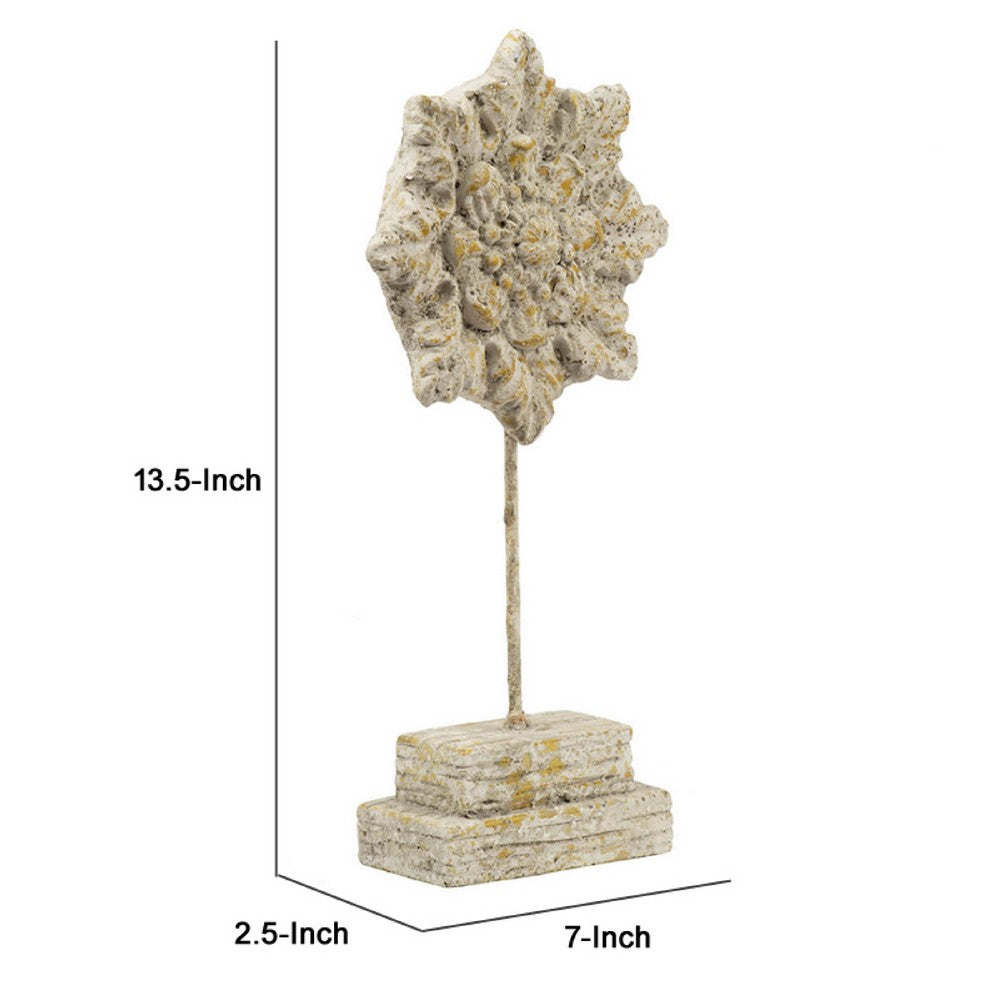 Deki Sculptural Tabletop Decor | Ice Flake Accent Star Shape | Gray
