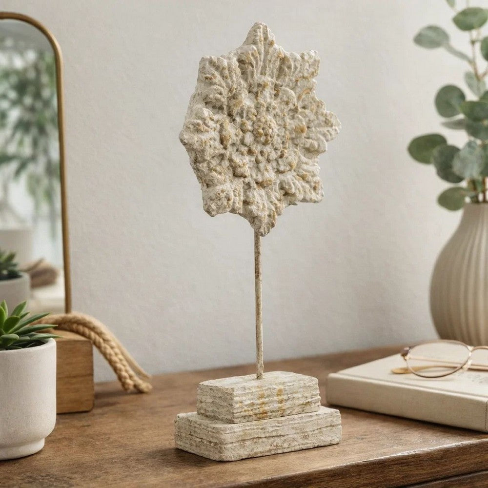 Deki Sculptural Tabletop Decor | Ice Flake Accent Star Shape | Gray
