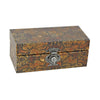 Storage Box Set of 2 | Heritage Motif Accent Faux Leather | Orange Brown