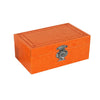 Storage Box Set of 2 | Heritage Motif Accent Faux Leather | Orange Brown