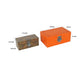 Storage Box Set of 2 | Heritage Motif Accent Faux Leather | Orange Brown