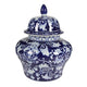 Lina Ginger Jar | Floral & Scroll Design | Blue & White Porcelain 17"