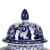 Lina Ginger Jar | Floral & Scroll Design | Blue & White Porcelain 17"
