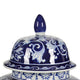 Lina Ginger Jar | Floral & Scroll Design | Blue & White Porcelain 17"