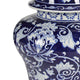 Lina Ginger Jar | Floral & Scroll Design | Blue & White Porcelain 17"